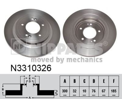 NIPPARTS N3310326 Гальмівні диски 