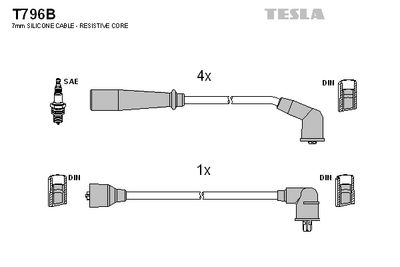 комплект запалителеи кабели TESLA T796B