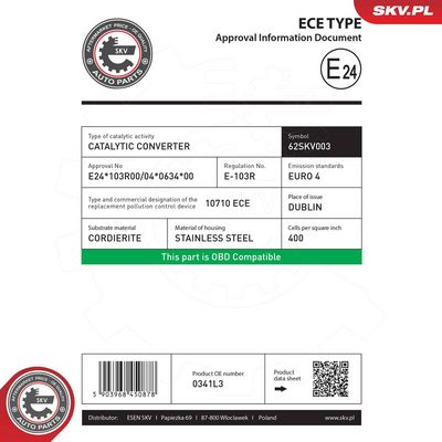CATALIZATOR ESEN SKV 62SKV003 4