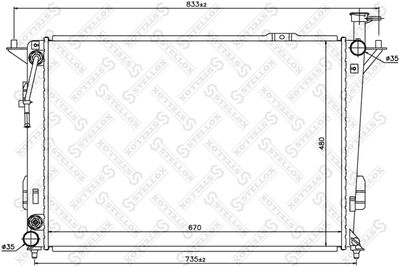 Радиатор, охлаждение двигателя STELLOX 10-25437-SX для HYUNDAI SANTA FE