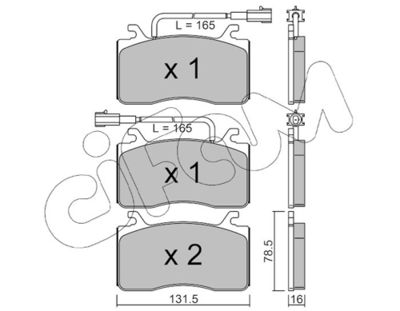 Комплект тормозных колодок, дисковый тормоз 822-1100-0