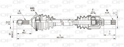 OPEN PARTS DRS6125.00 Полуось в сборе для PEUGEOT (Пежо)