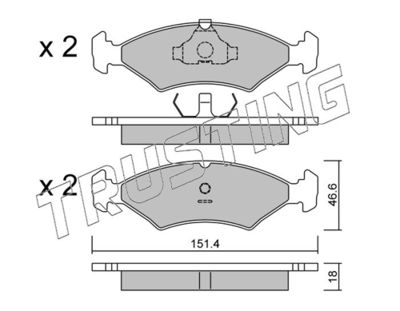 Zestaw klocków hamulcowych, hamulce tarczowe TRUSTING 031.0