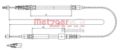 Тросик, cтояночный тормоз METZGER 11.5769 для OPEL TIGRA