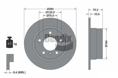 спирачен диск BENDIX Braking BDS1976