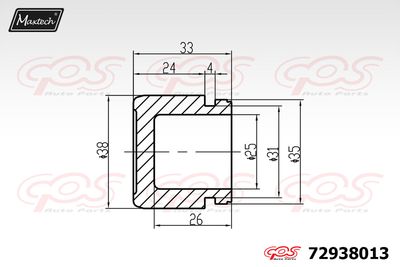 Поршень, корпус скобы тормоза MAXTECH 72938013 для MERCEDES-BENZ C-CLASS