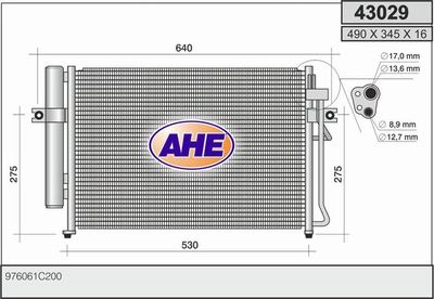 AHE 43029 Радіатор кондиціонера 