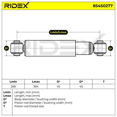 амортисьор RIDEX 854S0277