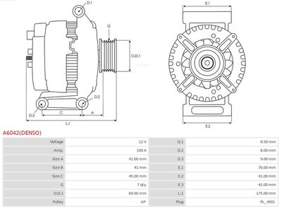 Alternator A6042(DENSO)