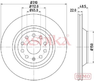 спирачен диск ASHIKA 61-00-0903C