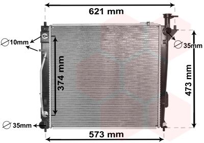 Радиатор, охлаждение двигателя VAN WEZEL 82002339 для HYUNDAI SANTA FE