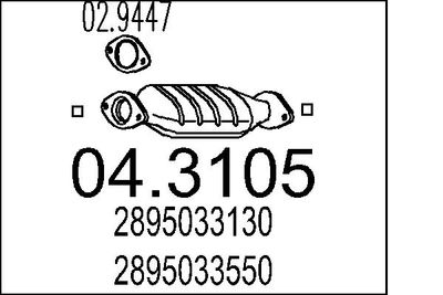 Катализатор MTS 04.3105 для HYUNDAI LANTRA