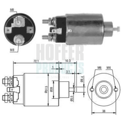 Elektromagnetický spínač, startér HOFFER 46027