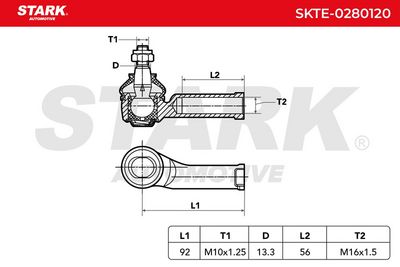 накрайник на напречна кормилна щанга STARK SKTE-0280120