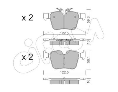 Sada brzdových destiček, kotoučová brzda CIFAM 822-1122-0