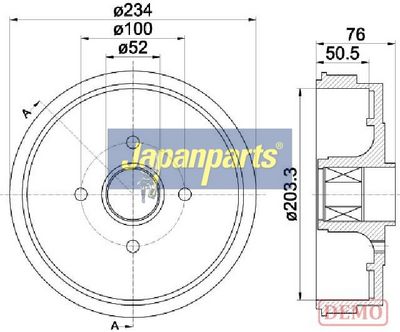 JAPANPARTS Stabdžių būgnas