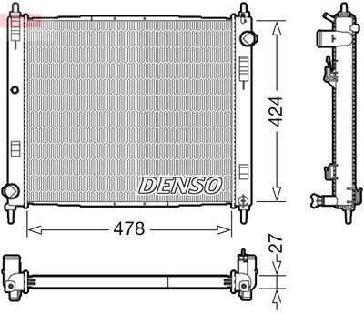DENSO DRM46044 Радиатор охлаждения двигателя  для NISSAN CUBE (Ниссан Кубе)