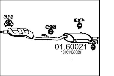 Глушитель выхлопных газов конечный MTS 01.60021 для BMW Z3