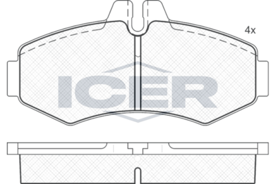 комплект спирачно феродо, дискови спирачки ICER