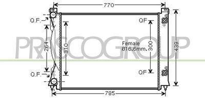 PRASCO AD034R005 Радиатор охлаждения двигателя для AUDI A6 C6 (4F2)