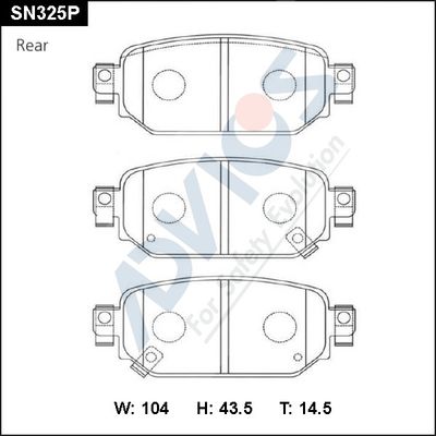 Комплект тормозных колодок, дисковый тормоз ADVICS SN325P для MAZDA CX-3
