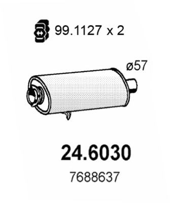 ASSO 24.6030 Глушитель выхлопных газов  для LANCIA DEDRA (835_) 2.0 i.e. Turbo (835AR)
