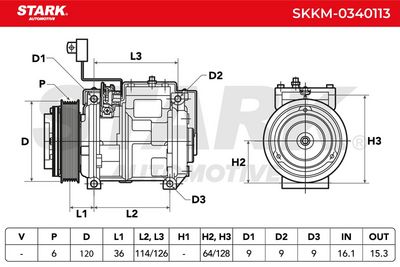 компресор, климатизация STARK SKKM-0340113