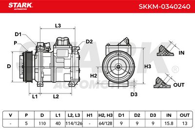 компресор, климатизация STARK SKKM-0340240