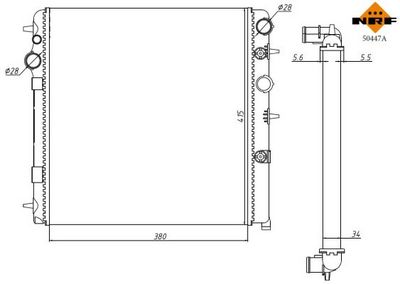 Radiator, engine cooling 50447A