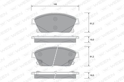 WEEN 151-2730 Тормозные колодки и сигнализаторы  для CHEVROLET  (Шевроле Траx)