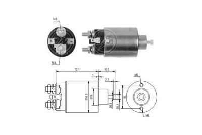 Тяговое реле, стартер ERA ZM1698 для MITSUBISHI 3000