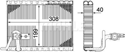 Förångare, klimatanläggning MAHLE AE 124 000P