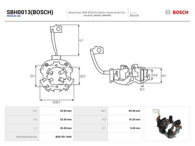 Držák, uhlíkové kartáče AS-PL SBH0013(BOSCH)