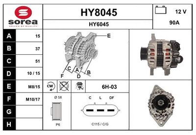 GENERATOR / ALTERNATOR SNRA HY8045