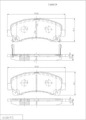 Комплект тормозных колодок, дисковый тормоз NPS I360U19 для ISUZU D-MAX