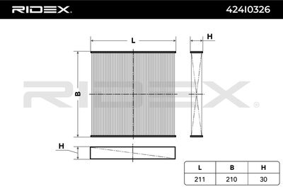 Филтър купе (поленов филтър) RIDEX 424I0326