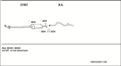 SISTEM DE ESAPAMENT WALKER MBK008671AB