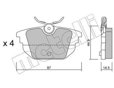 Комплект тормозных колодок, дисковый тормоз 22-0299-0