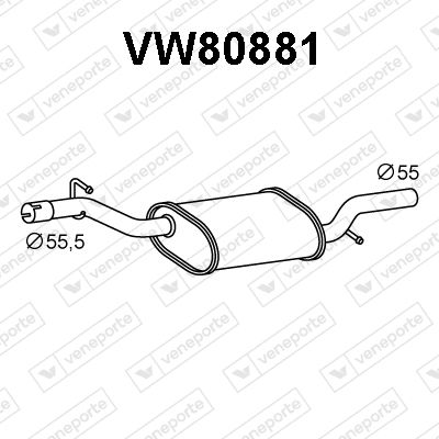 Предглушитель выхлопных газов VENEPORTE VW80881 для VW PASSAT