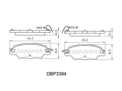 Комплект тормозных колодок, дисковый тормоз DANAHER DBP3394 для MAZDA CX-5