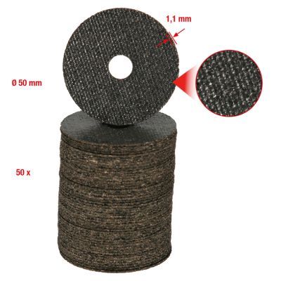 KS Tools Výkonné tenké řezací brusné kotouče, Ø 50 mm, 1,1 mm, balení 50 ks 515.5056