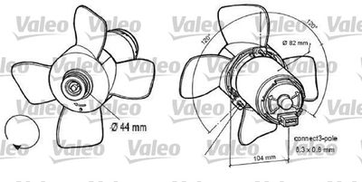 Вентилятор, охлаждение двигателя VALEO 696047 для VW TRANSPORTER