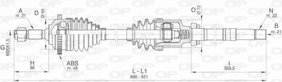 OPEN PARTS DRS6463.00 Полуось в сборе для PEUGEOT (Пежо)