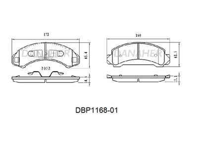 Комплект тормозных колодок, дисковый тормоз DANAHER DBP1168-01 для FORD USA AEROSTAR