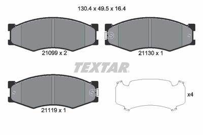 Комплект тормозных колодок, дисковый тормоз TEXTAR 2109902 для INFINITI M30