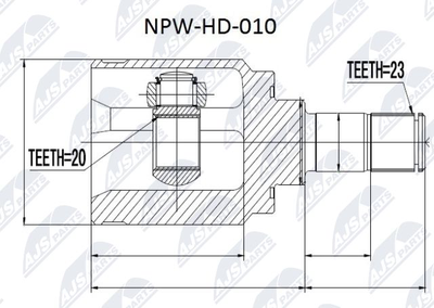 Шарнирный комплект, приводной вал NTY NPW-HD-010 для HONDA CROSSTOUR