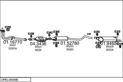 SISTEM DE ESAPAMENT MTS OPEL59599B001817