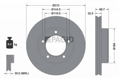 спирачен диск PAGID 50330NC