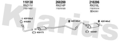 Układ wydechowy KLARIUS 720267E