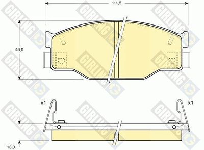 Комплект тормозных колодок, дисковый тормоз GIRLING 6109359 для ISUZU GEMINI